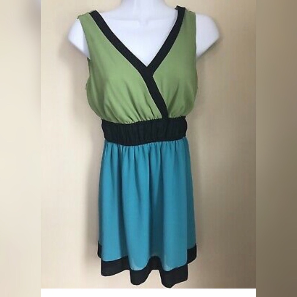 Blue and green dress